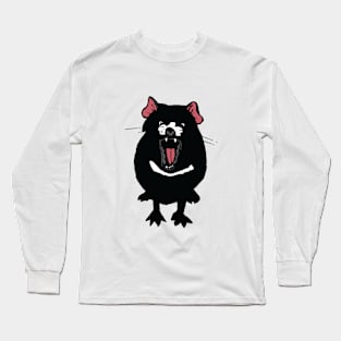 Tilly the Tasmanian Devil Pup on White Long Sleeve T-Shirt